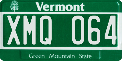 VT license plate XMQ064