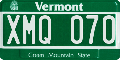 VT license plate XMQ070