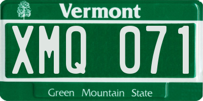 VT license plate XMQ071