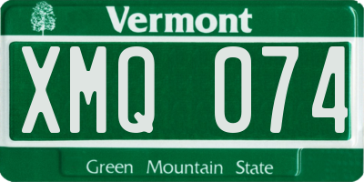 VT license plate XMQ074