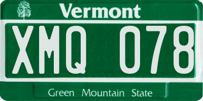 VT license plate XMQ078