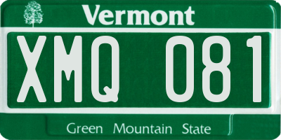 VT license plate XMQ081