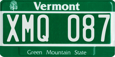 VT license plate XMQ087