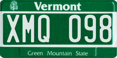 VT license plate XMQ098