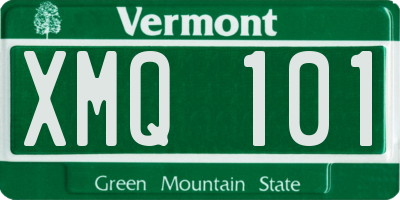 VT license plate XMQ101
