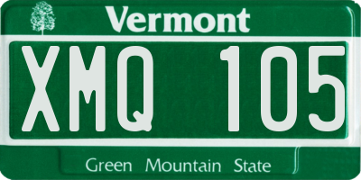 VT license plate XMQ105