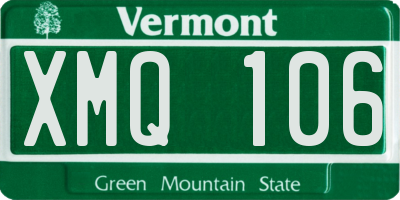 VT license plate XMQ106