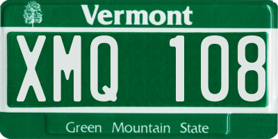 VT license plate XMQ108