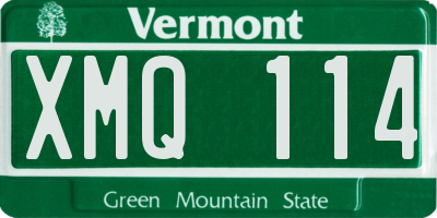 VT license plate XMQ114