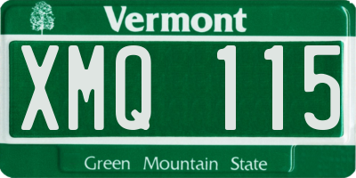 VT license plate XMQ115
