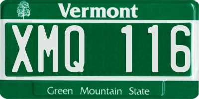 VT license plate XMQ116