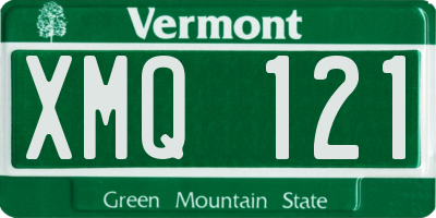 VT license plate XMQ121