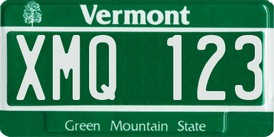 VT license plate XMQ123