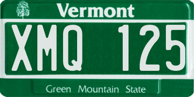 VT license plate XMQ125
