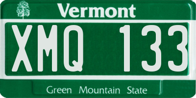 VT license plate XMQ133