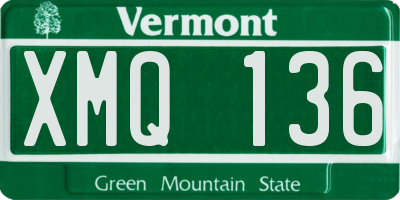 VT license plate XMQ136