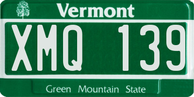 VT license plate XMQ139