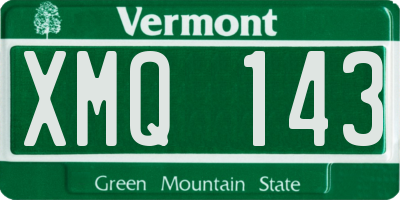 VT license plate XMQ143