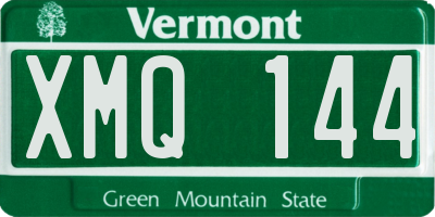 VT license plate XMQ144