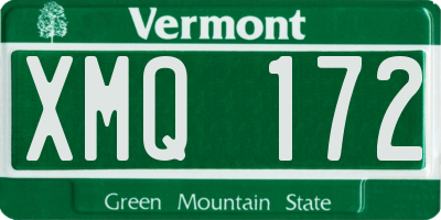 VT license plate XMQ172