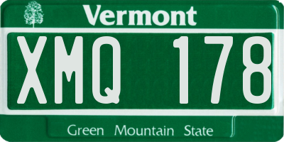 VT license plate XMQ178