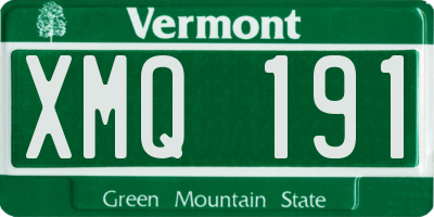 VT license plate XMQ191
