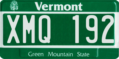 VT license plate XMQ192