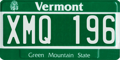 VT license plate XMQ196