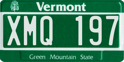 VT license plate XMQ197