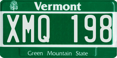 VT license plate XMQ198