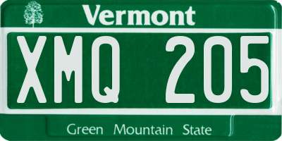 VT license plate XMQ205