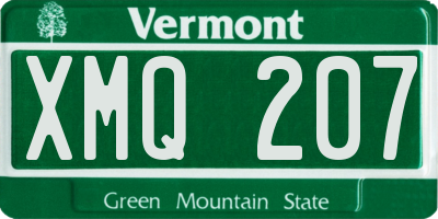 VT license plate XMQ207