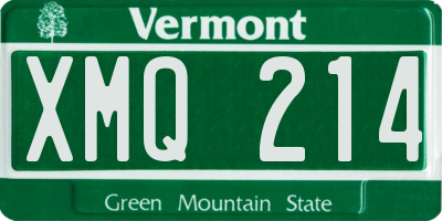 VT license plate XMQ214