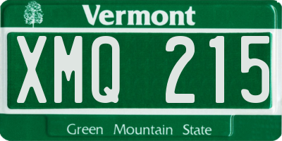 VT license plate XMQ215