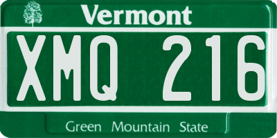 VT license plate XMQ216