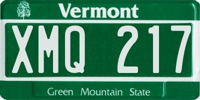 VT license plate XMQ217