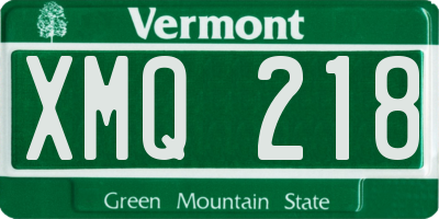 VT license plate XMQ218