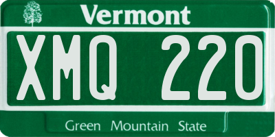 VT license plate XMQ220