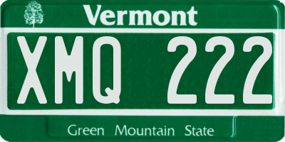 VT license plate XMQ222