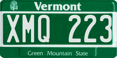 VT license plate XMQ223