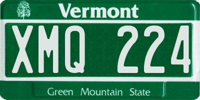 VT license plate XMQ224