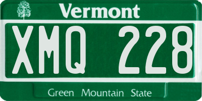 VT license plate XMQ228