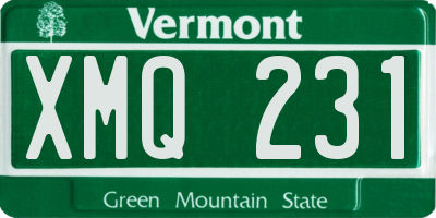 VT license plate XMQ231