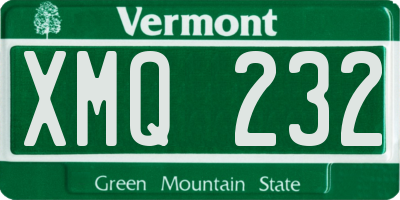 VT license plate XMQ232