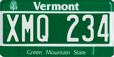 VT license plate XMQ234