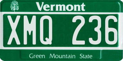 VT license plate XMQ236