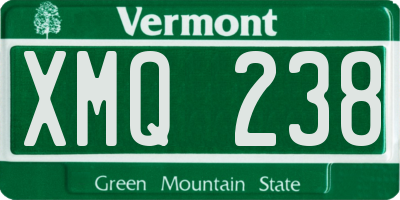 VT license plate XMQ238