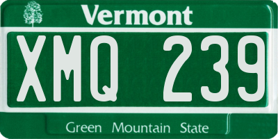 VT license plate XMQ239