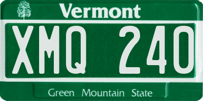 VT license plate XMQ240