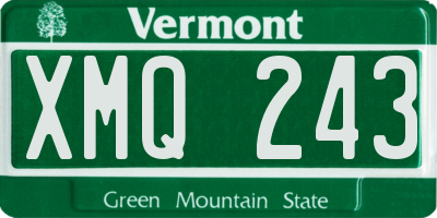 VT license plate XMQ243